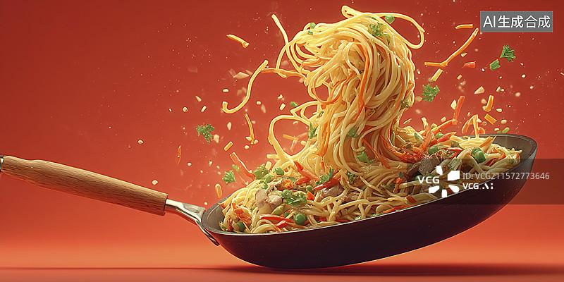 【AI数字艺术】美味的炒面图片素材