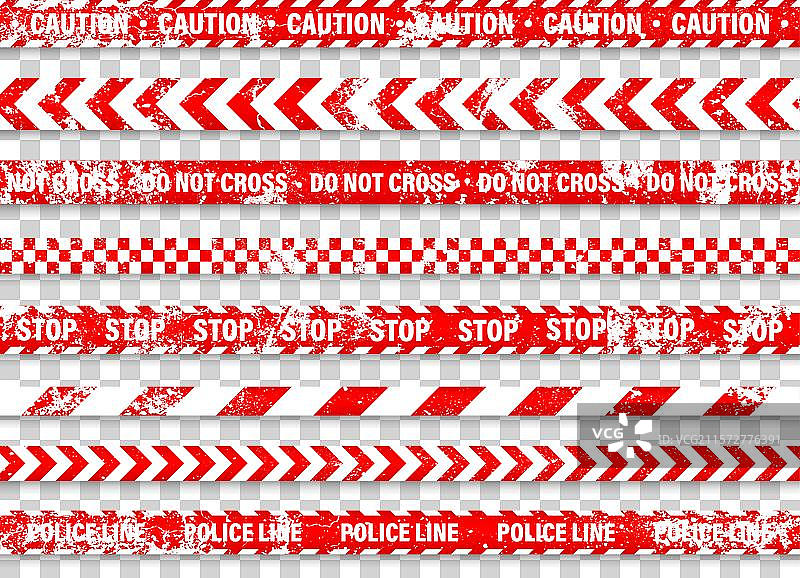 旧的磨损路障施工带红色警察标志图片素材