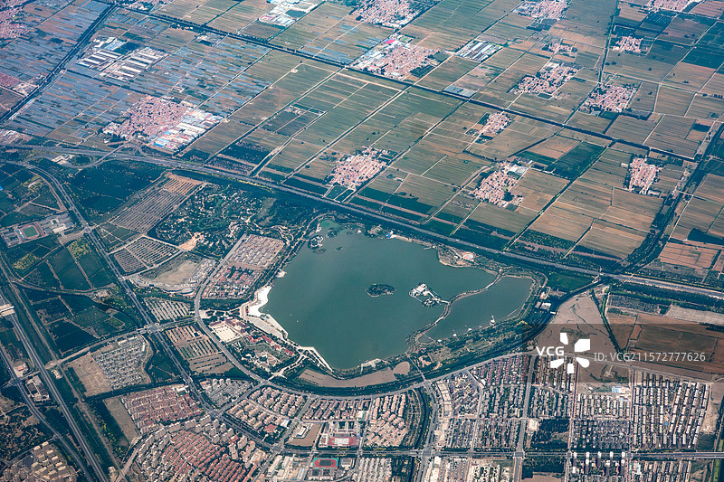 天津市武清区南湖绿博园景区 南湖公园 航拍图片素材