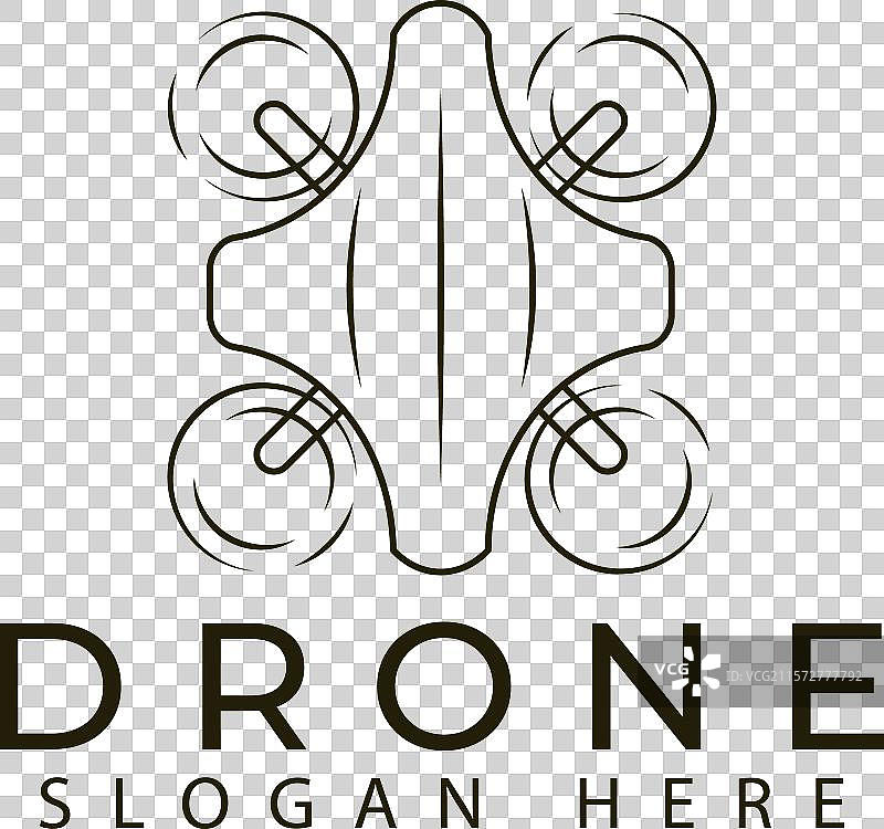 无人机线条艺术标志图标和符号，极简风格图片素材