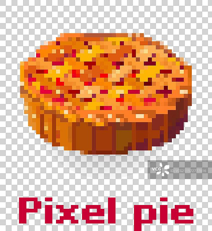 像素艺术派，像素化的派，秋季派，秋天的派，蛋糕图片素材