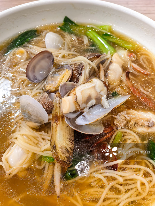 舟山海鲜面条特色美食特写图片素材