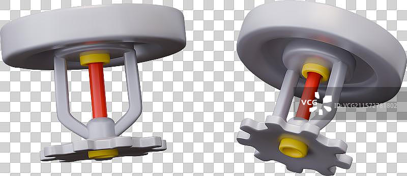 不同位置的真实感喷头图片素材