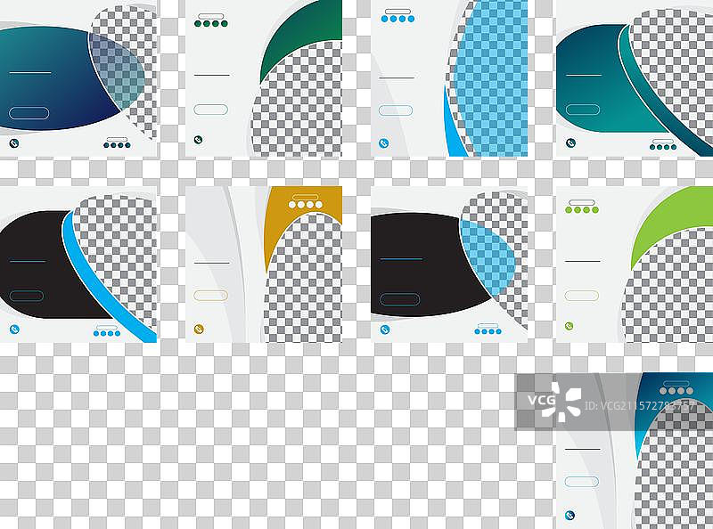 社交媒体帖子和方形横幅套件图片素材