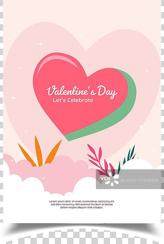 情人节求婚日宣传单模板插图图片素材