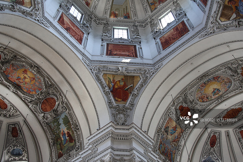 奥地利萨尔斯堡大教堂 Dom zu Salzburg--穹顶图片素材