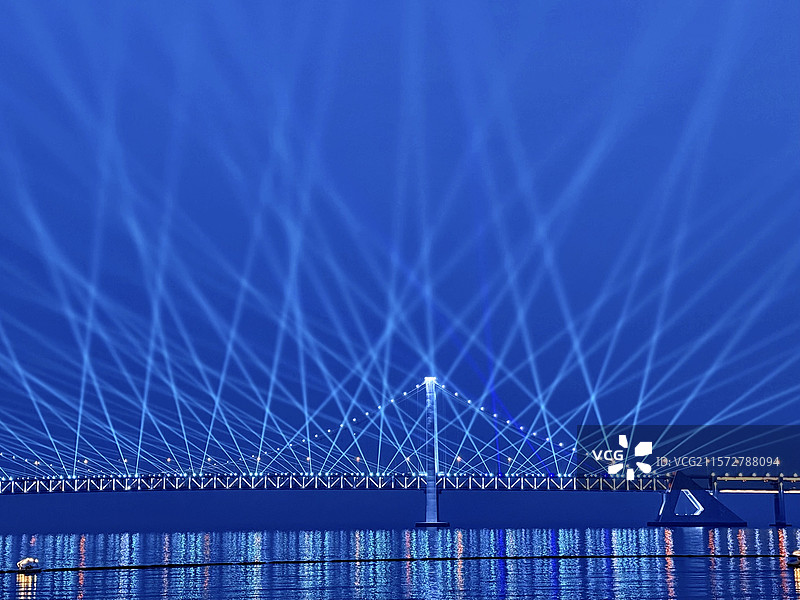 大连星海广场灯光秀图片素材