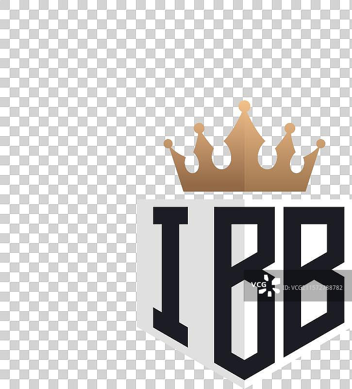 奢华的ibb标志，配有皇冠和优雅的ibb首字母图片素材