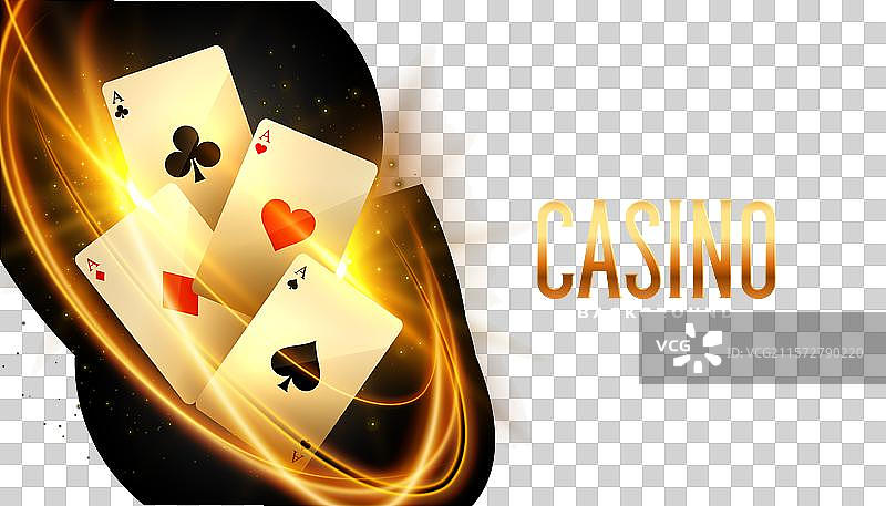 赌场王牌卡片与光线流动效果图片素材