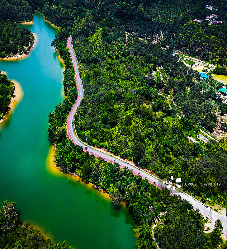 湖镇显岗水库环湖绿道图片素材