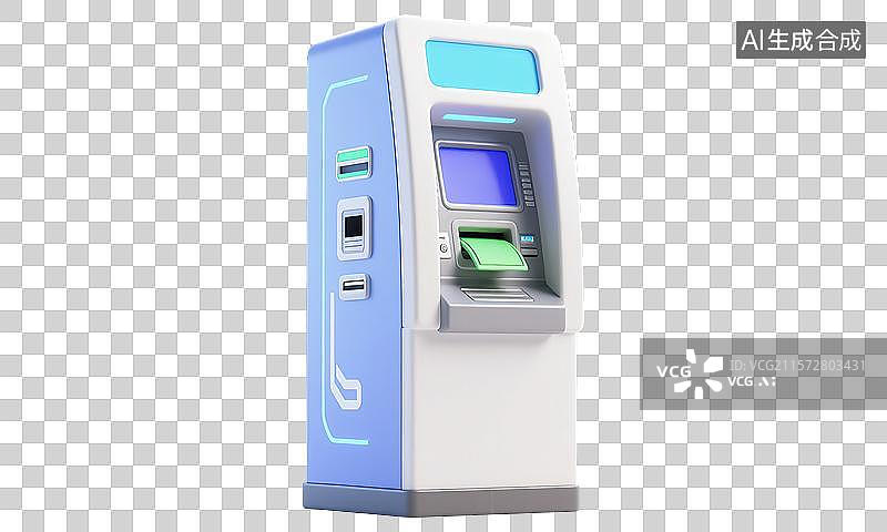 【AI数字艺术】自助售货机贩卖机取票机提款机存钱机 3D金融理财投资保险存钱诚信交易购物消费银行股市贸易市场主题三维图片素材