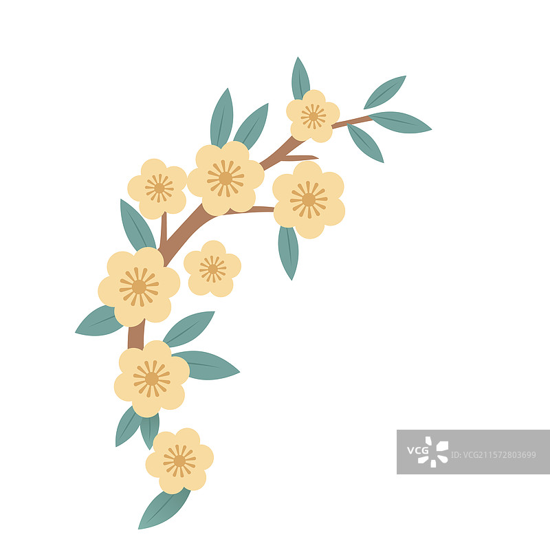 剪纸风格花朵图片素材