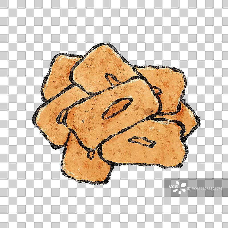 内蒙古美食国风插画-炸果子图片素材