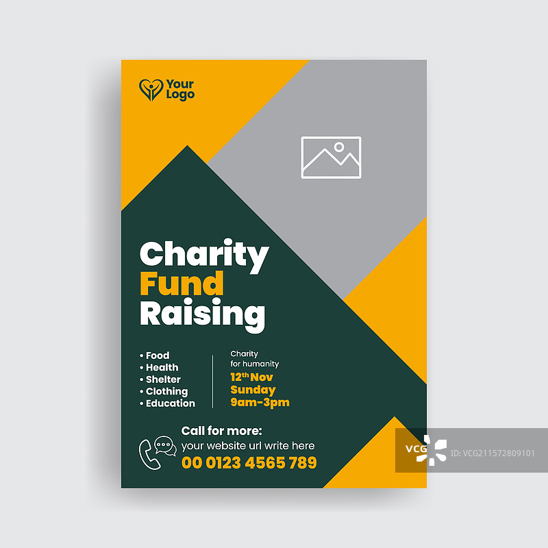 慈善和非营利组织宣传单或海报图片素材