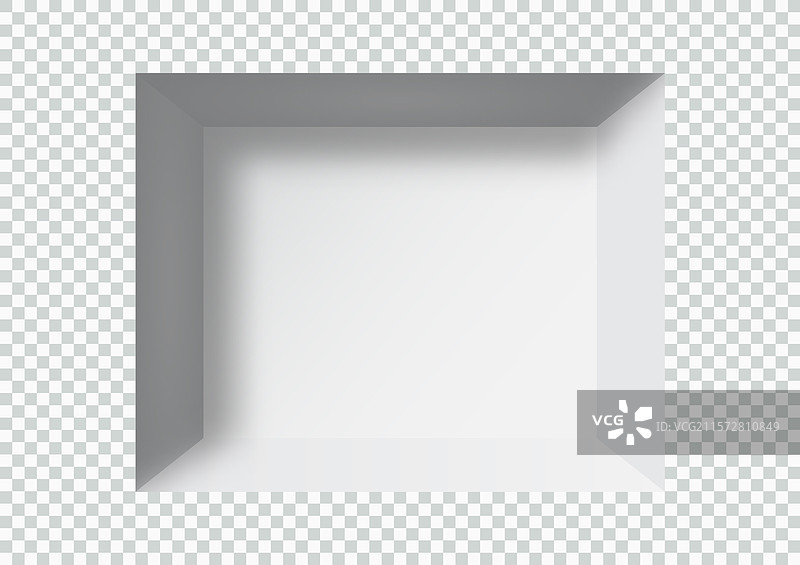透明墙上的空白白色深框图片素材