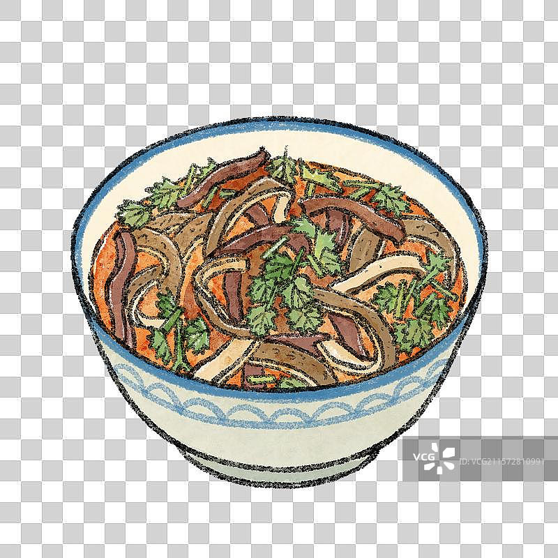 内蒙古美食国风插画-羊杂碎图片素材
