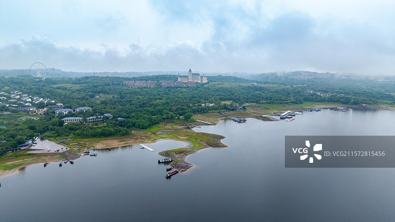重庆长寿湖旅游度假区航拍图片素材