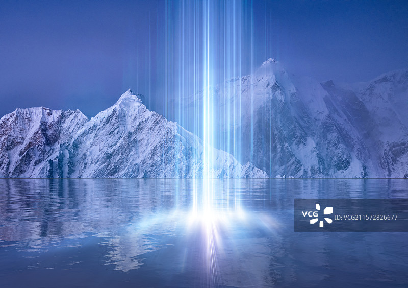 雪山背景，抽象概念背景，网络空间，人工智能图片素材