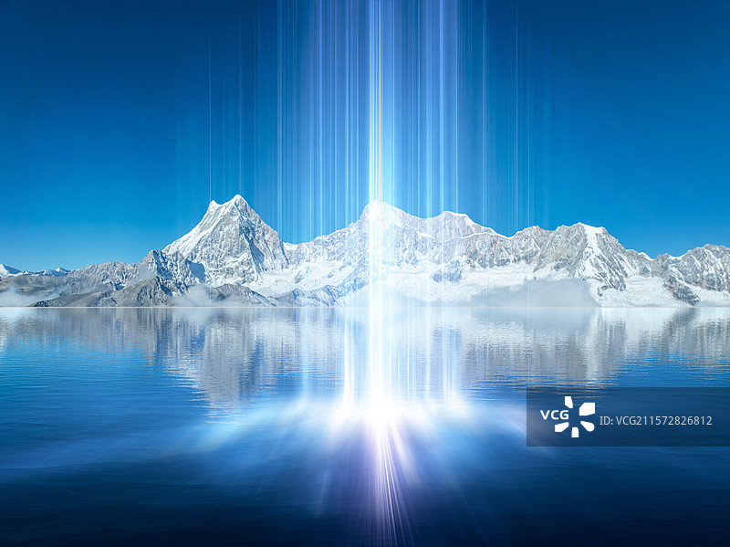 雪山背景，抽象概念背景，网络空间，人工智能图片素材