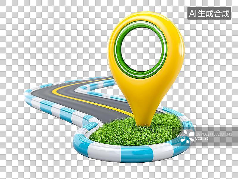 【AI数字艺术】【免抠png素材】地图上一个标记位置图片素材
