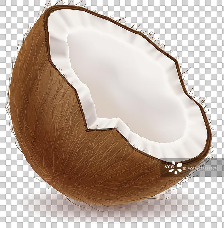 异国情调的破椰子半个，逼真效果图片素材