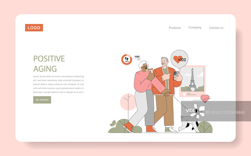 积极老龄化平面图图片素材