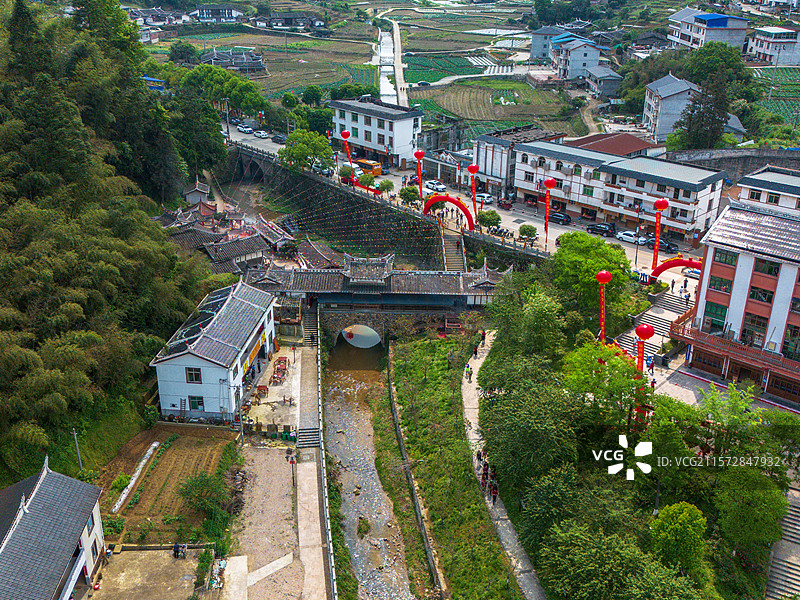 航拍永安青水畲族乡永宁桥图片素材