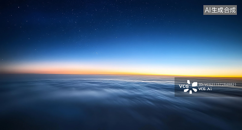 【AI数字艺术】高空俯瞰的地球大气层图片素材