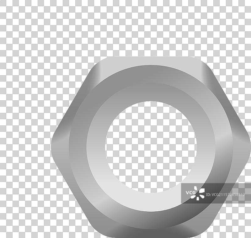 展示其光泽的详细金属六角螺母图片素材