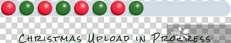 圣诞节加载网页进度条在球形玩具中图片素材