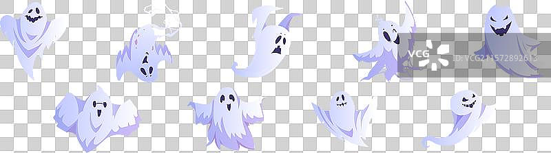 飘动的白色幽灵或死者的灵魂图片素材