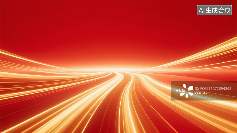 【AI数字艺术】中国红主视觉高端会议商务年会金色光线ppt背景图片素材