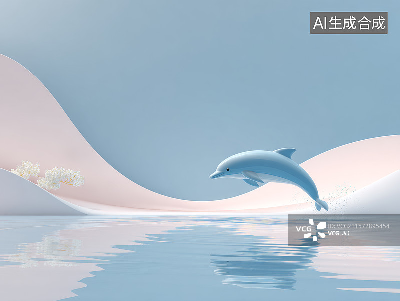 【AI数字艺术】跳跃的海豚图片素材