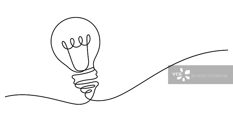 连续的一笔画灯泡图片素材