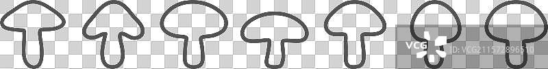 蘑菇设计套件轮廓图片素材