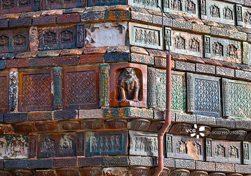 河南省开封市开封铁塔航拍图片素材