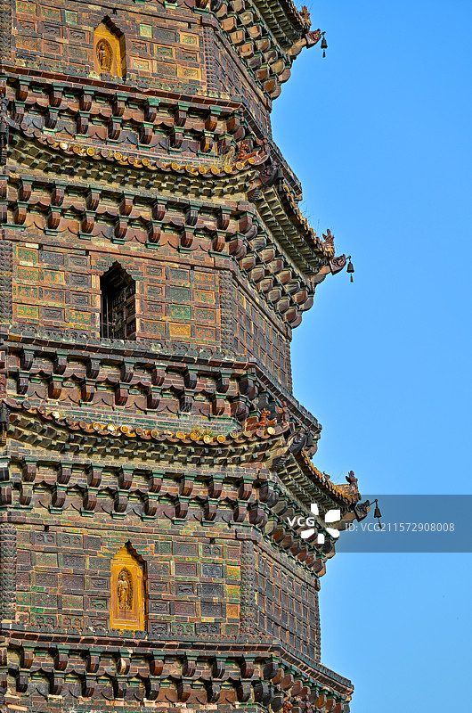 河南省开封市开封铁塔航拍图片素材