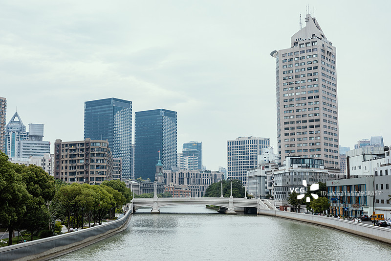 中国上海市 苏州河沿岸风光图片素材