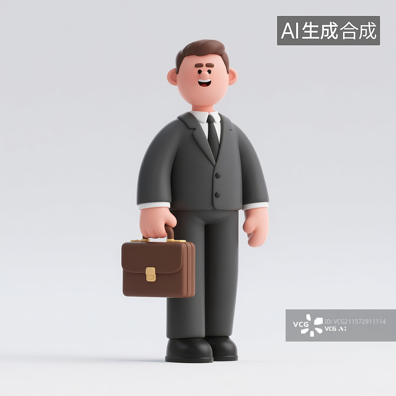 【AI数字艺术】商务卡通人物：专业形象图片素材