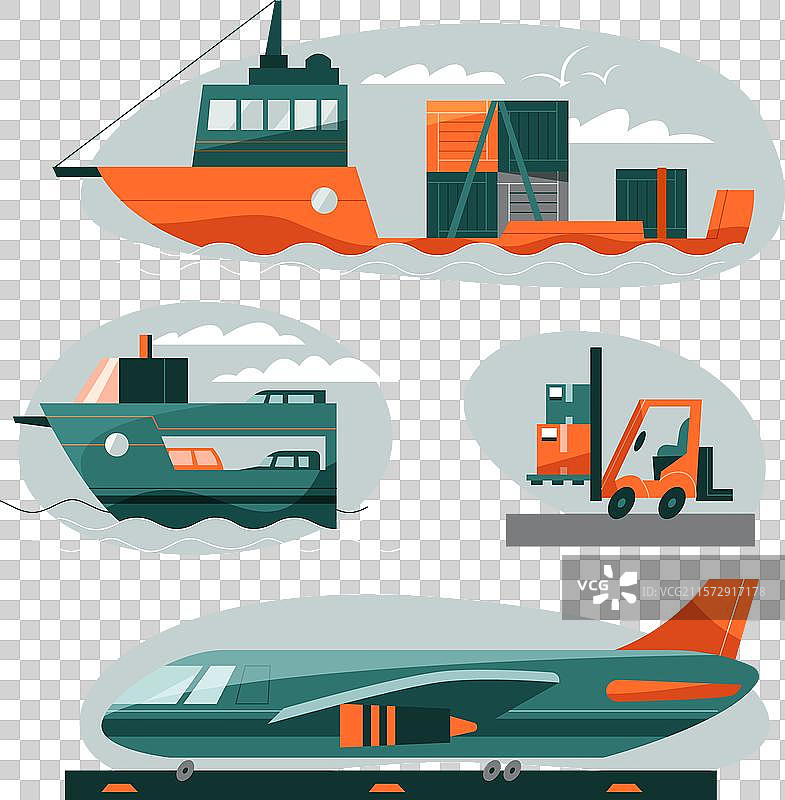 各种交通工具在其中图片素材