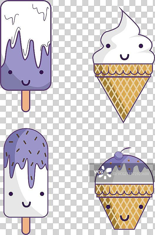 可爱的冰淇淋图标，适合你的设计图片素材