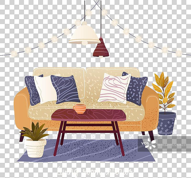 舒适的家居装饰客厅室内设计图片素材