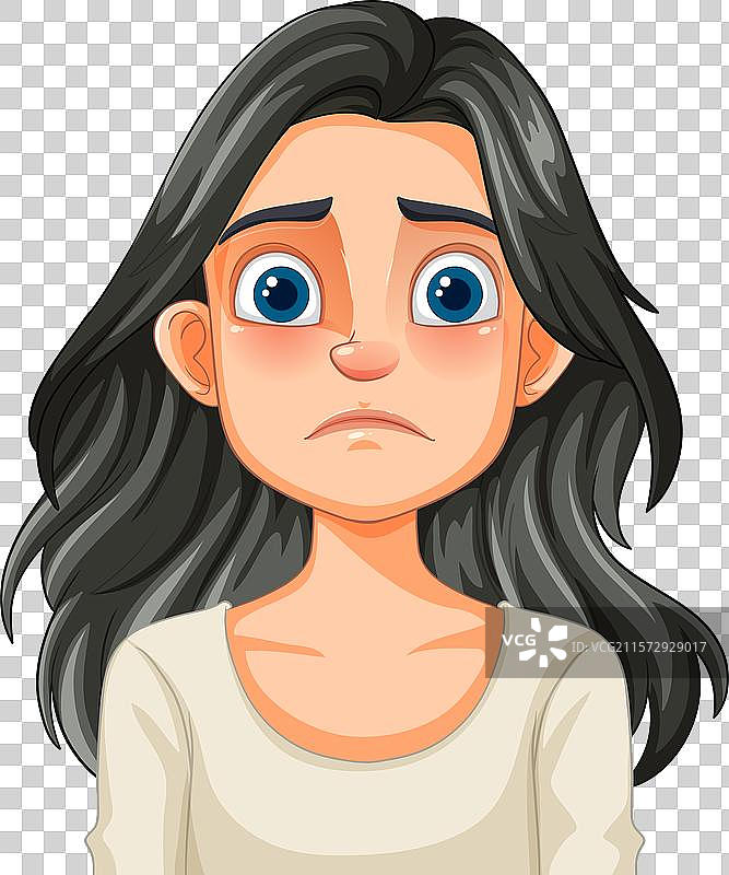 一位蓝眼睛的忧虑女性图片素材