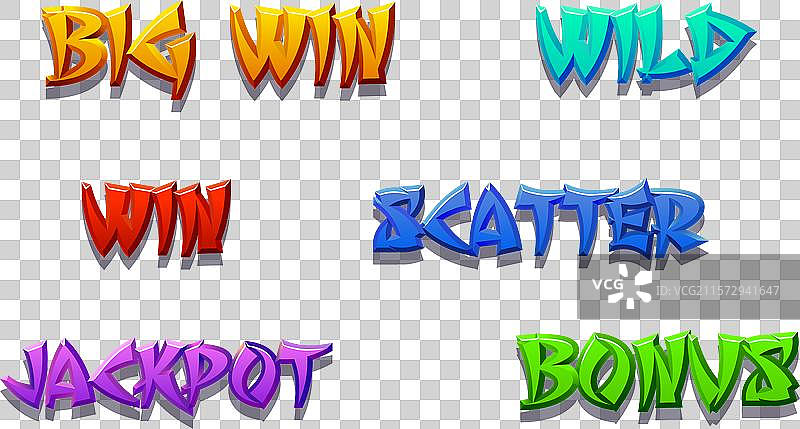 老虎机的狂野奖金赢得词汇图片素材
