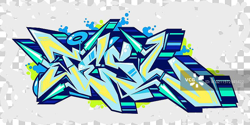 时尚的城市嘻哈抽象字母特斯拉涂鸦图片素材