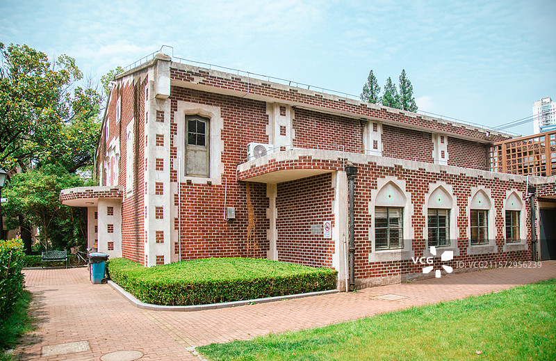 上海长宁区愚园路长宁少年宫建筑外观 王伯群住宅图片素材