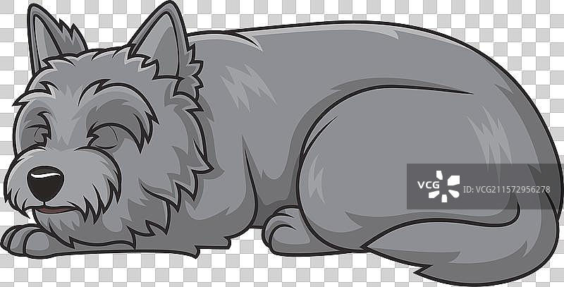 睡觉的凯恩犬卡通形象图片素材