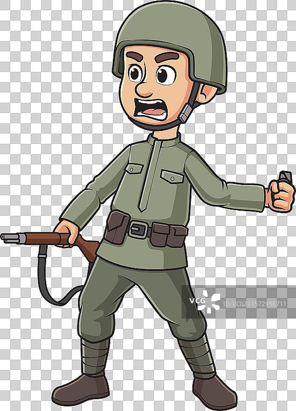 二战士兵卡通形象图片素材