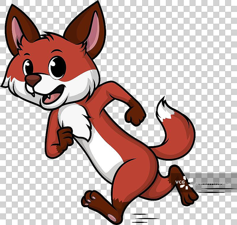 快速奔跑的卡通狐狸图片素材
