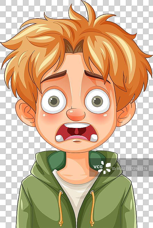 一个表情震惊的男孩图片素材